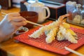 Fried shrimp batter, a famous Japanese food Popular as a main food National food concept, healthy food, fresh Royalty Free Stock Photo