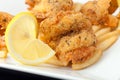 Fried Shrimp with Lemon Royalty Free Stock Photo