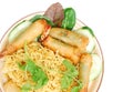 Fried shrimp noodle plate
