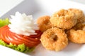 Fried shrimp . shrimp and vegetable fritters