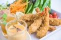 Fried Shrimp with Vegetable Salad