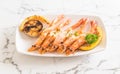 fried shrimps with garlic Royalty Free Stock Photo