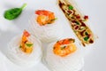 Fried shrimps Salad rice Noodle Nest Royalty Free Stock Photo