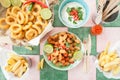 Fried shrimps and squid rings Royalty Free Stock Photo
