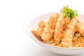 fried shrimps tempura on topped rice bowl Royalty Free Stock Photo