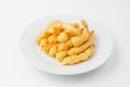 Fried shrimps   on white Royalty Free Stock Photo