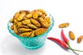 Fried silkworm`s pupa Royalty Free Stock Photo