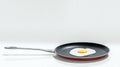 Fried single egg in pan Royalty Free Stock Photo