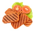 Fried Spam Pork Luncheon Meat And Salad Royalty Free Stock Photo