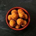 Fried Spanish bacalao croquettes Royalty Free Stock Photo