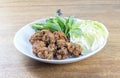 Fried spicy minced meat salad, lap Royalty Free Stock Photo