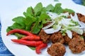 Fried spicy minced pork balls Royalty Free Stock Photo