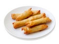 fried spring rolls on a white plate Royalty Free Stock Photo