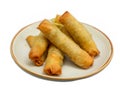 fried spring rolls on a white plate Royalty Free Stock Photo