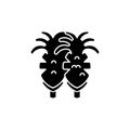 Fried squid black glyph icon. Royalty Free Stock Photo
