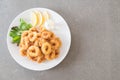 Fried squid calamari rings Royalty Free Stock Photo