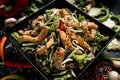 Fried squid vegetable salad oriental cuisine food