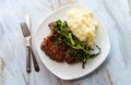 Fried Steak Mashed Potatoes Royalty Free Stock Photo