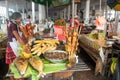 Fried Suri worms Rhynchophorus palmarum on a market in Iquitos, Peru