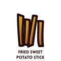 fried sweet potato stick. Vector illustration decorative design