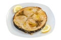 Fried swordfish with lemon Royalty Free Stock Photo