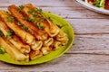 Fried taquitos stuffed with meat. Mexican cuisine Royalty Free Stock Photo