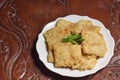 fried tempeh with cayenne pepper on a plate Royalty Free Stock Photo