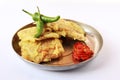 fried tempeh image, traditional food made of sou bean with isolated background