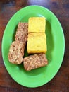 fried tempeh tofu Indonesian food Royalty Free Stock Photo