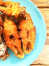 Fried tilapia fish on dish Royalty Free Stock Photo