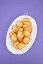 Fried toast biscuit breakfast on dish