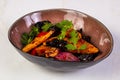 Fried tofu with mushrooms Royalty Free Stock Photo