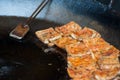 Fried tofu is a popular street snack in China and around Asia Royalty Free Stock Photo