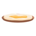 Fried turkish egg icon, cartoon style