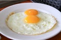 Fried twin egg on a plate