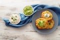Fried vegetable rosti from cauliflower and parmesan cheese with