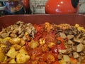 Fried vegetables - mushrooms, potatoes, zucchini