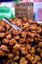 Fried Wantan - traditional asian street food. Asian Royalty Free Stock Photo