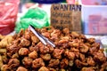 Fried Wantan - traditional asian street food. Asian, Indian and Chinese street food Royalty Free Stock Photo