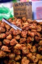 Fried Wantan - traditional asian street food Royalty Free Stock Photo