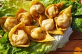 Fried wonton with chinese food