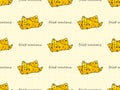 Fried Wontons seamless pattern on yellow background