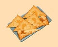 Fried wontons, deep fried golden brown triangle wonton,