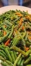 Fried Yardlong bean with carrots Royalty Free Stock Photo