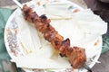 Fried zhashlik on a skewer lelit