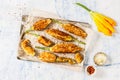 Fried Zucchini Flowers Royalty Free Stock Photo