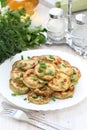 Fried zucchini on the plate Royalty Free Stock Photo