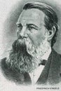 Friedrich Engels portrait from old German money Royalty Free Stock Photo