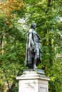 Friedrich Schiller monument at Maximiliansplatz square of Munich, Germany. The monument was unveiled in 1863