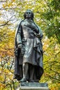 Friedrich Schiller monument at Maximiliansplatz square of Munich, Germany. The monument was unveiled in 1863
